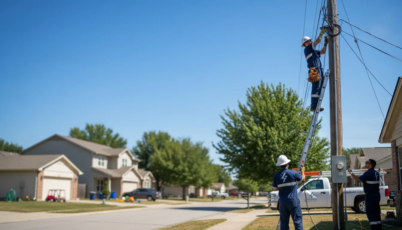 Residential electrician providing installation services in Knickerbocker, TX